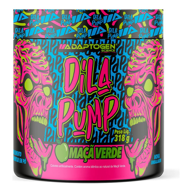 Suplemento Em Pó Dila Pump Pre Treino Sem Cafeína Adaptogen Science Pote De 318g Sabor Maç...