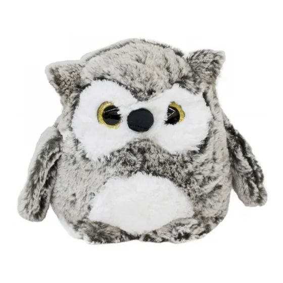 Coruja Cinza Com Olhinhos Amarelos Em Pelúcia 20 Cm