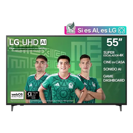 Pantalla 55 pulgadas LG UHD AI UA75 4K SMART TV 2025 55UA7500PSA