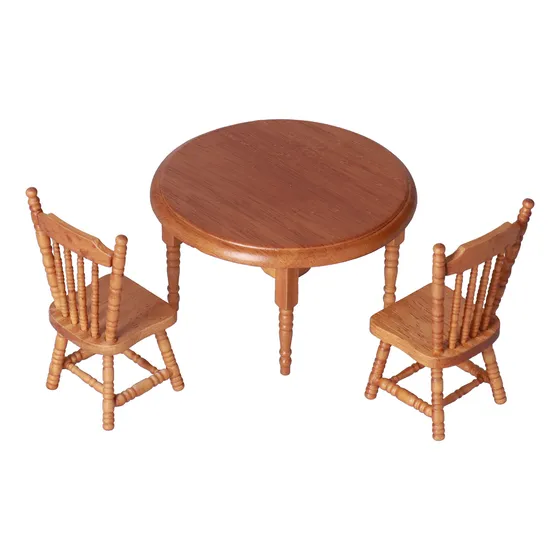 Conjunto De Mesa Redonda Dollhouse 1:12 Para Refeições Simpl