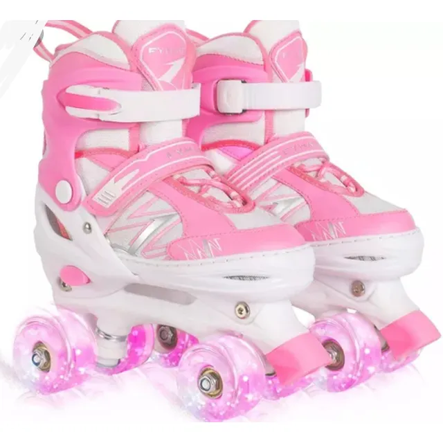 Patines En 4 Rueda Roller Luces Ruedas De Silicón Niñas 