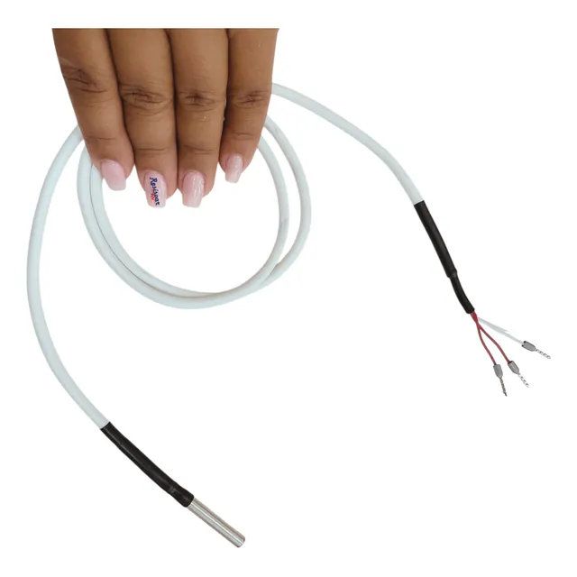 Sensor Pt100 3 Fios 0,6 X 15 Cm Cabo Silicone 2 Metros