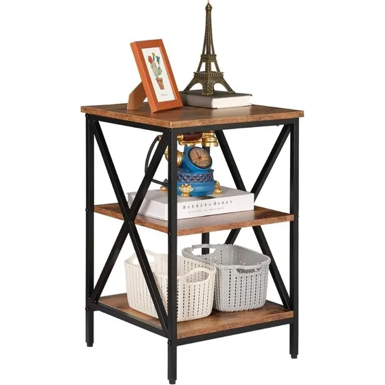 Biblioteca Estanteria Zapatera Mesa De Luz Multiuso Lcm Color Marrón oscuro