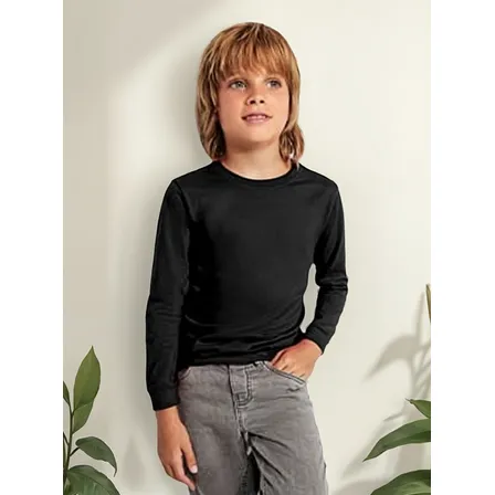 3 Camisetas Algodon Niño Color Negro