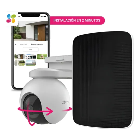 Kit Camara De Seguridad 4g Eb8 Con Panel Solar Ezviz Blanco
