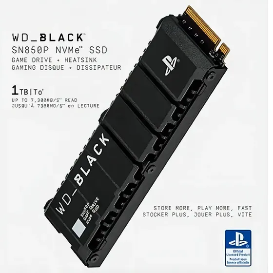 Ssd Para Ps5 Wd Black Sn850p 1tb Nvme Pcie 4.0 Gamer Preto