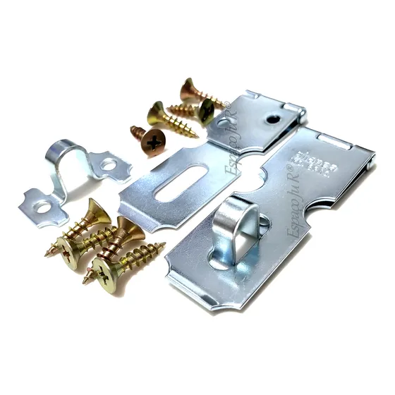 Porta Cadeado 2.1/2 Fecho Trinco Aliança 63mm Aço Kit Com 2