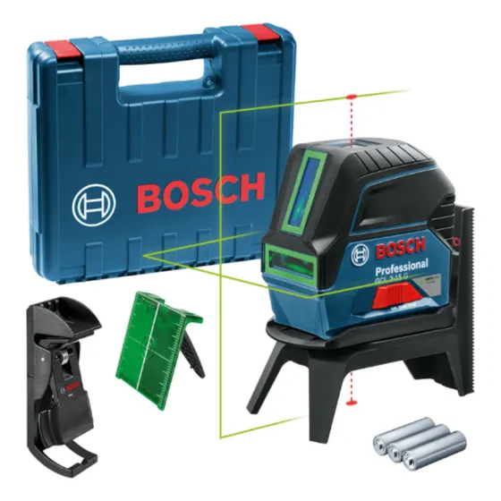 Nível a laser verde Bosch GCL 2-15 G 15m suporte e maleta