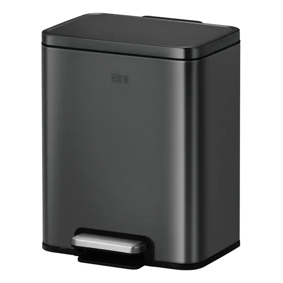 Bote Basura Tapa Acero Inoxidable Eko 12 L Pedal Color Metalico
