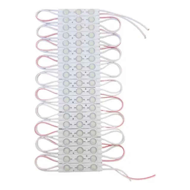 100 Módulos De 3 Led 2835 Encapsulados Blanco Calido Ip65