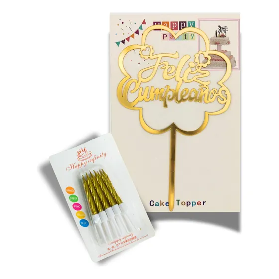 1u Cake Topper Acrilico Feliz Cumpleaños Modelos Surtidos