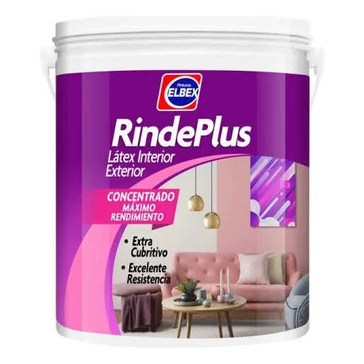 Rindeplus Látex Elbex Interior Lavable Concentrado 20 Lts. Acabado Mate Color Blanco