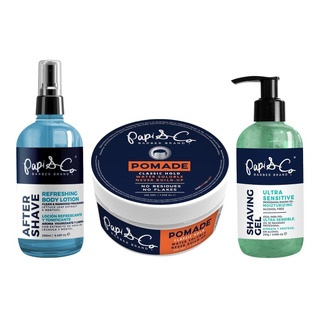 Kit Cuidado De Barba Y Bigote Papi&co, Loción, Gel Y Pomada Kit Cuidado De Barba Y Bigote Papi&co, Loción, Gel Y Pomada