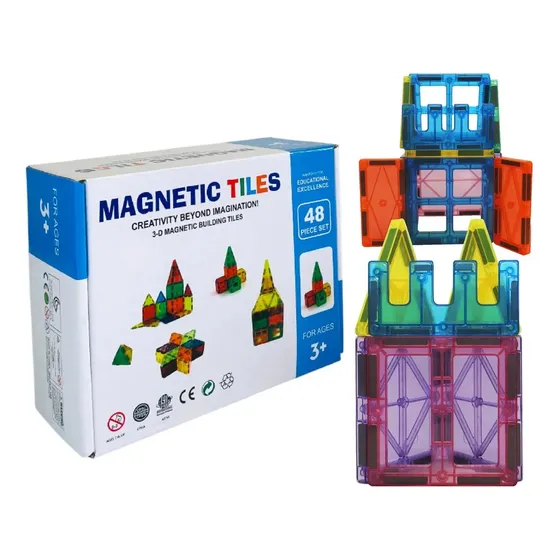 Bloques Para Armar Magnéticos De Construcción 48p Mixio 48 Piezas