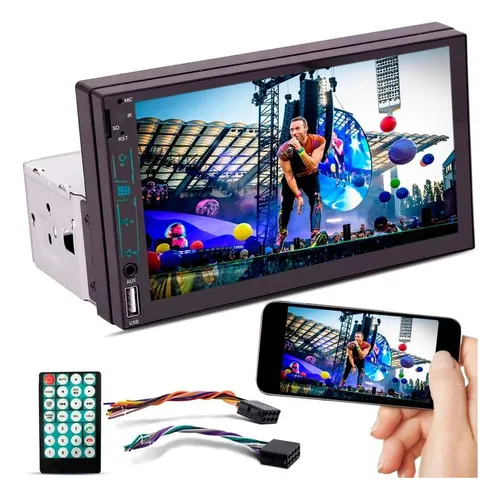 Central Multimídia Mp5 Encaixe 1 Din 7p Espelhamento Usb