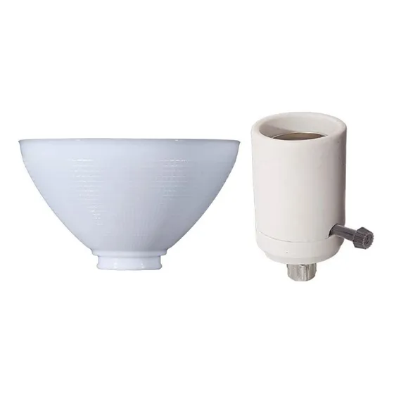 B Lamp® Opal Reflector Shade And Mogul 3 Way Zocalo