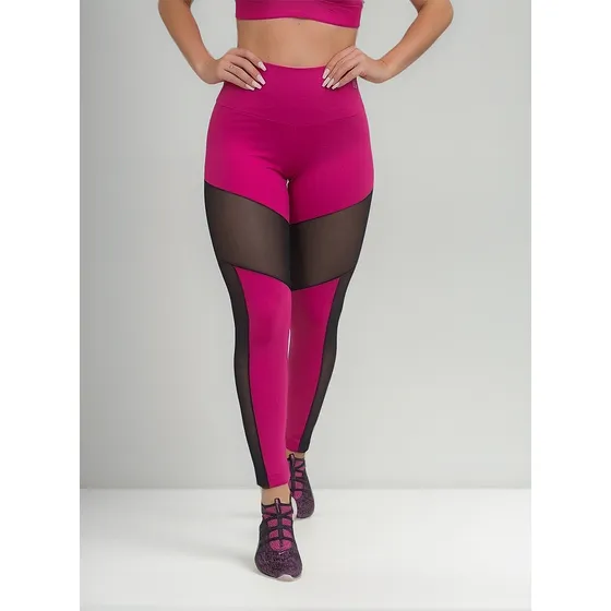 Legging Manalinda Tule Alta Zero Transparência Feminino