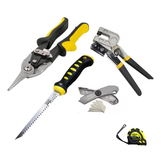 Combo Punzonadora De Perfiles Durlock Tijera Cutter Serrucho