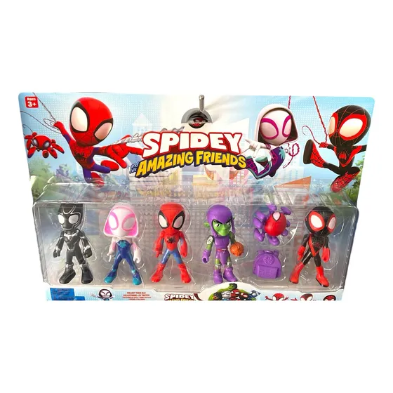 Muñecos Spiderman Y Sorprendentes Amigos Blister X6 Spidey