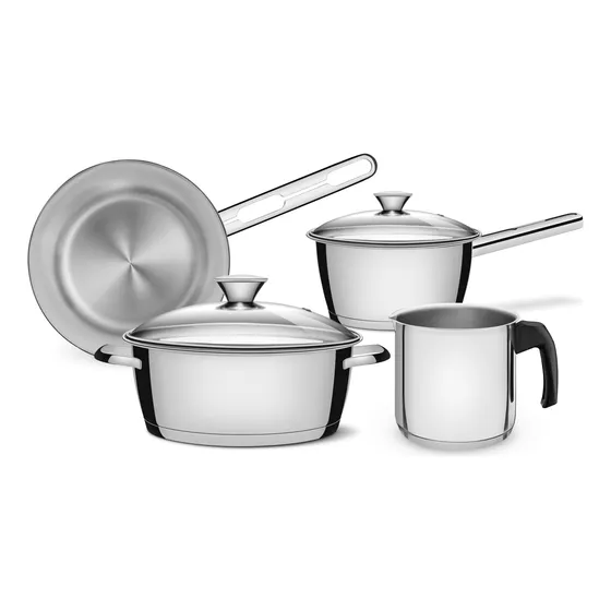 Tramontina Batería De Cocina Allegra De Acero Inoxidable Con