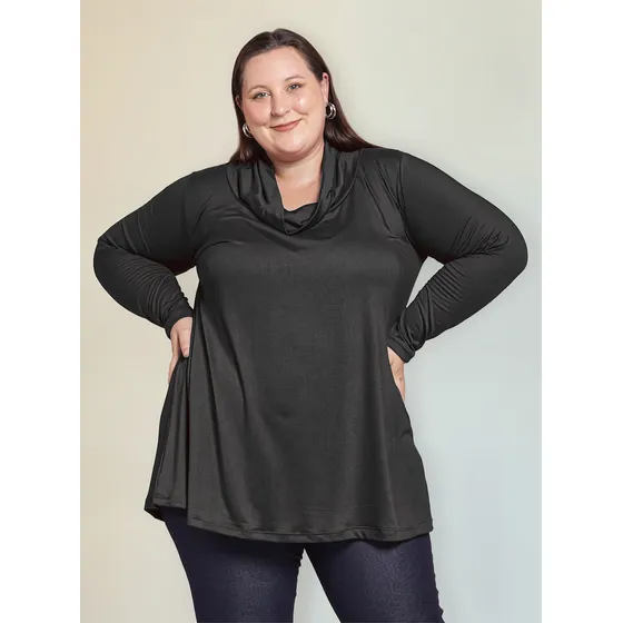 Remera Modal Cuello Volcado | Talles Grandes | Kavachi