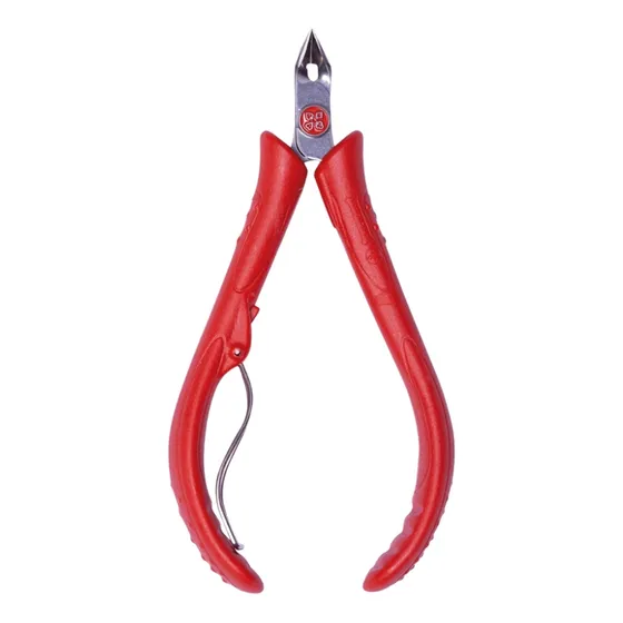 Alicate Mundial Em Inox Cabo Emborrachado Cutícula Manicure Cor Vermelho