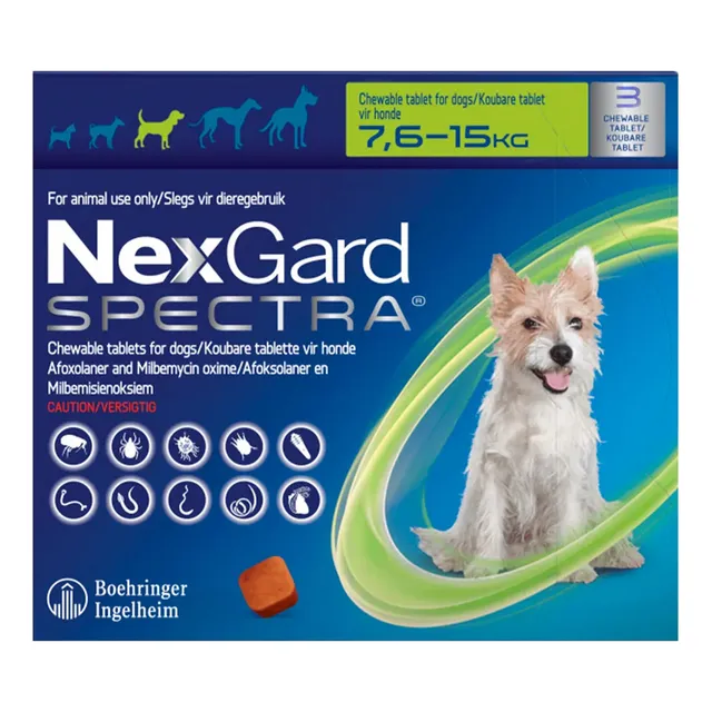 Antipulgas Antigarrapas Nexgard Spectra 7,5-15 Kg Caja X3