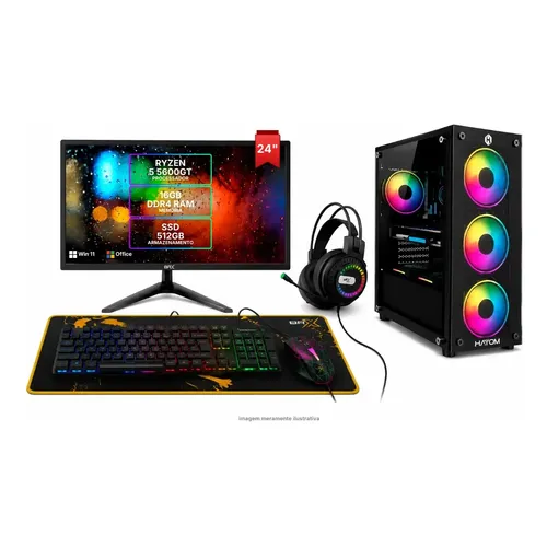Pc Gamer Completo Amd Ryzen 5 8500g 8gb Ddr5 Ssd 480gb 500w