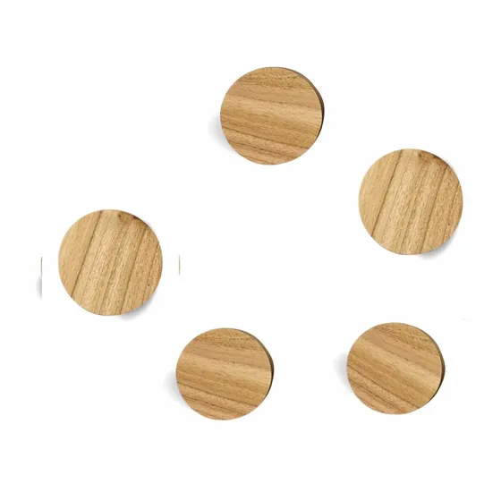 Percheros Boton Madera Paraiso De Pared Nordico 5 Unidades