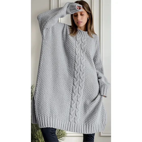 Maxi Sweater Vestido Tejido Lana Angora Tallegrande Especial