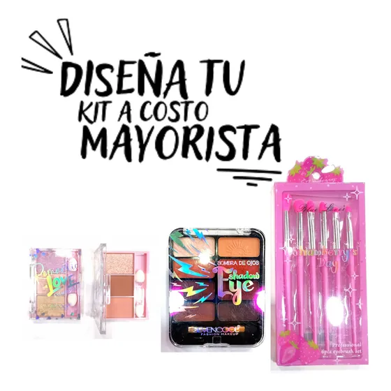 Kit Sombra Ojos Iluminador Con Brocha Sevencool