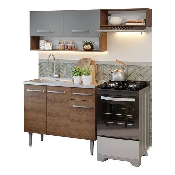 Cocina Integral Modular 165cm Con Tarja Emilly Madesa 09 Mg