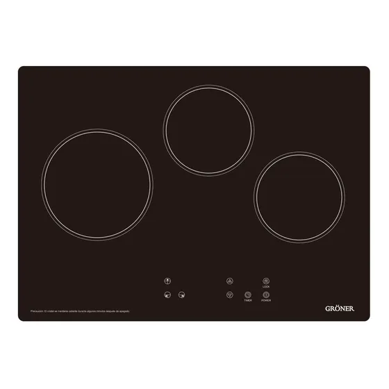 Encimera Vitrocerámica Gröner Touch Black 3q