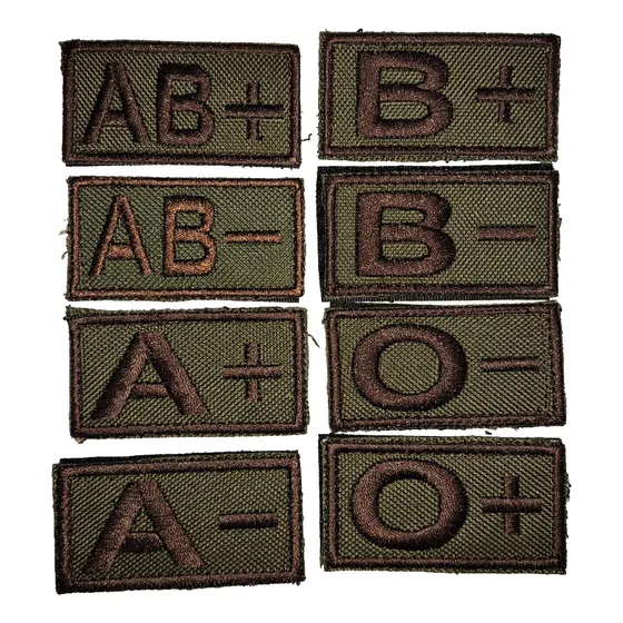 Grupo Sanguineo Bordado Uniforme Militar Ejército A B O + -