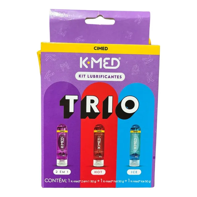 Trio De Lubrificantes Íntimo K-med A Base De Água Sabor Sem Sabor