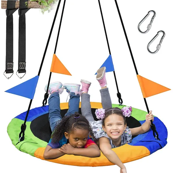 Asiento Columpio Redondo Para Niños Árbol Exteriores 100cm
