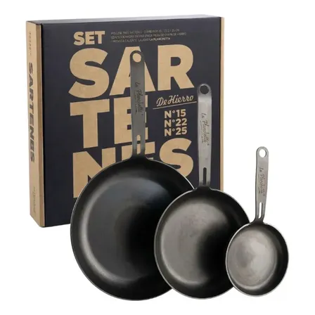 Set Sartenes La Planchetta Nro.25, Nro.22 + Provoletera. Gris Oscuro