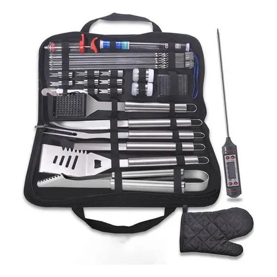 Kit Parrillero 27 Pzas Con Estuche De Transporte