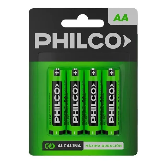 Pila Alcalina Aa Philco X 4 Unidades