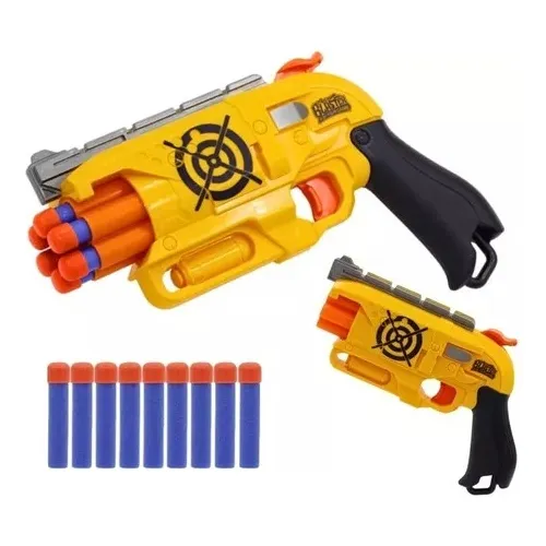 Pistola Arma Elite Dardos Blaster Gatilho Rápido Estilo Nerf