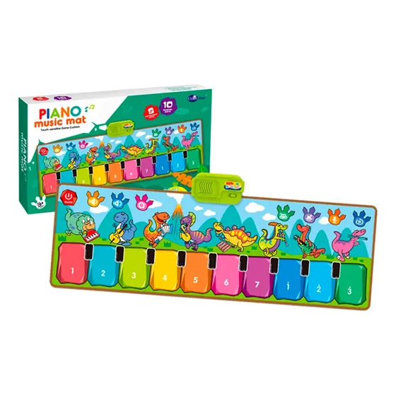 Tapete musical piano infantil brinquedo educativo teclado cor dinossauro Toy King