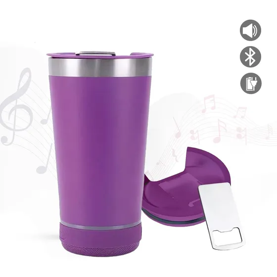 Vaso Corneta Bluetooth Recargable Usb Destapador Termico Rgb