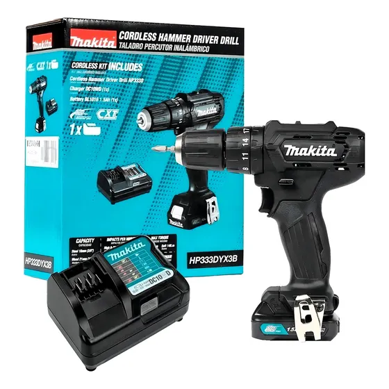 Taladro Rotomartillo Inalámbrico 12v Makita Hp333d Color Negro