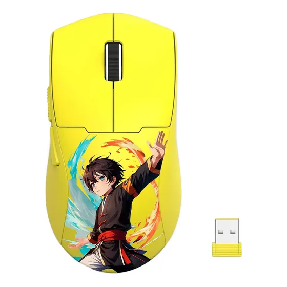 Ratón inalámbrico para juegos Redragon King Max M918akb Pro 26000 Dpi, color amarillo | Cuotas sin interés