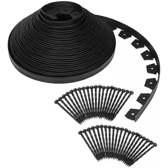 Limitador De Jardín Separador De Césped Burlete 10m Color Negro