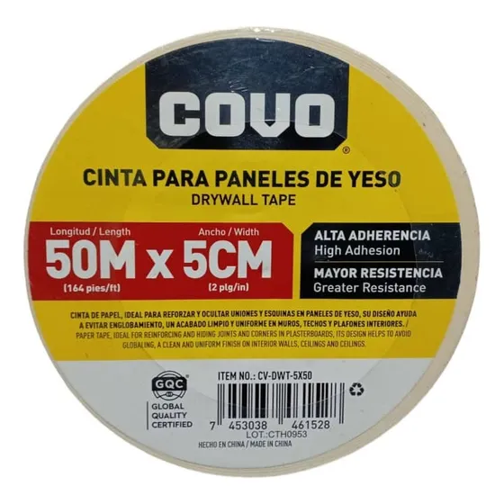 Cinta Papel Para Uniones Drywall 5cm X 50m Importada