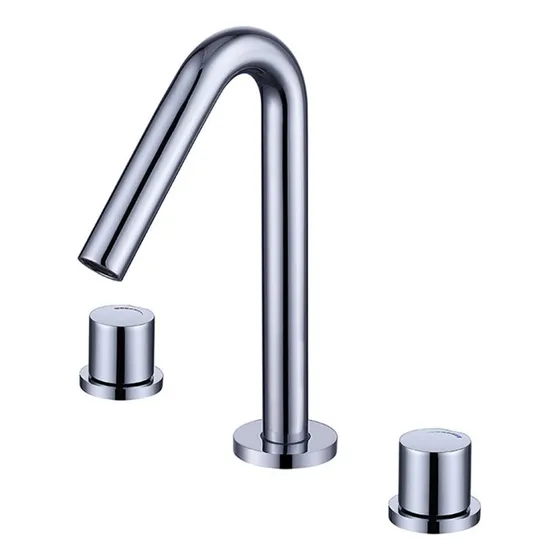 Grifo 3 Orificio Para Lavabo Baño Laton Tocador Manija 2