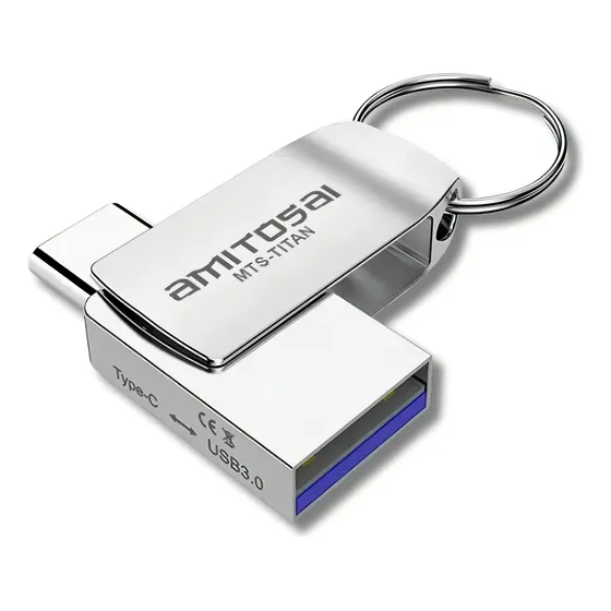Pendrive Usb 3.0 Usb-c 64gb Aluminio Amitosai Mts-titan Titan
