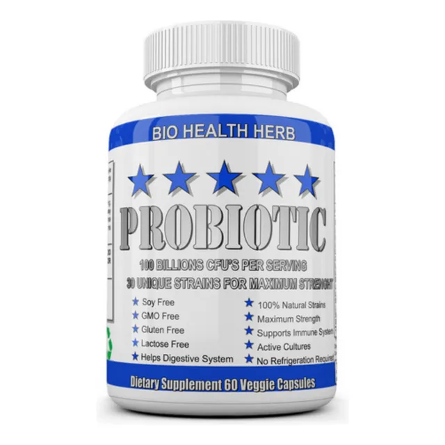 Probioticos 100 Billones Cfu 30 Cepas 60 Capsulas +potente!!