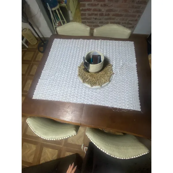 Mesa Vintage Luis Xv Con 6 Sillas (dos Para Arreglar) 1.36 M